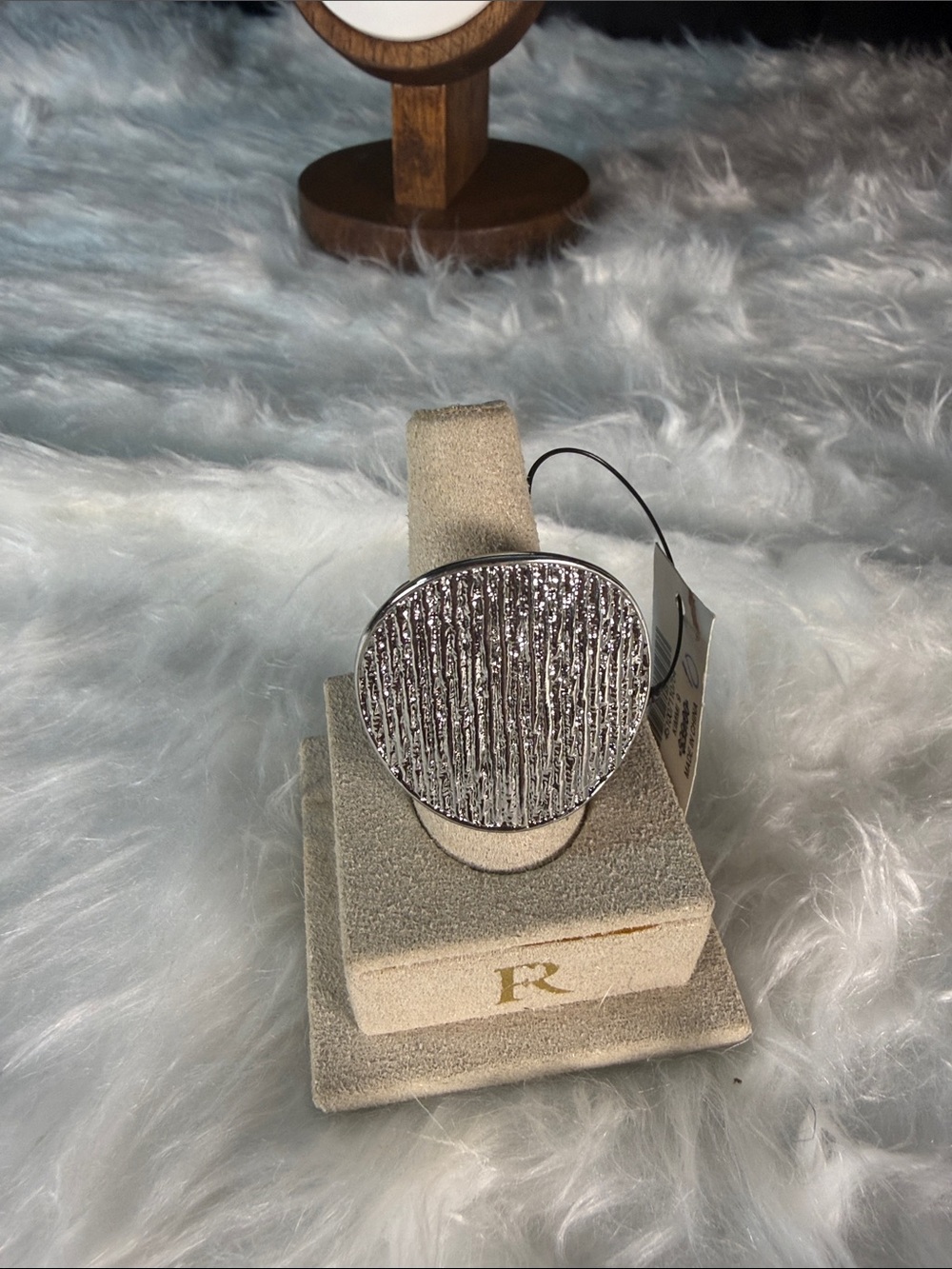 Chico's Silver Textured Statement Ring